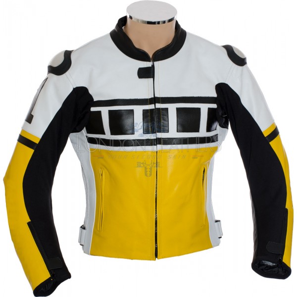 RTX Laguna Seca Edition Speedlock Yellow Motorcycle Leather Biker Jacket